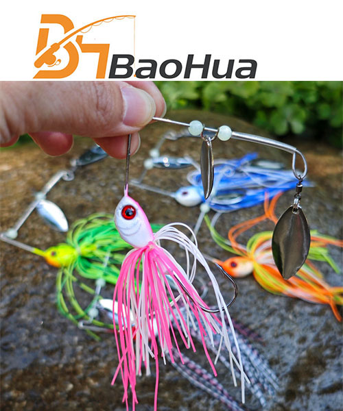 Hot sell! 77mm 19.2g 5 colors Bass Spinner Bait Rubber jig skirt lure Spinner Lure