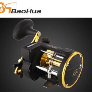 Full Metal Trolling Fishing Reels Automatic Counter 3BB10kg Drag Trolling Reels Round Drum Reels for Trolling Boat Fishing 