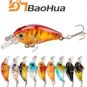 Top quality 4.5cm 4g Artificial Hard Plastic Crank Baits Deep Diving Wobbler Crankbait Fishing Lures with Long Tongue Board