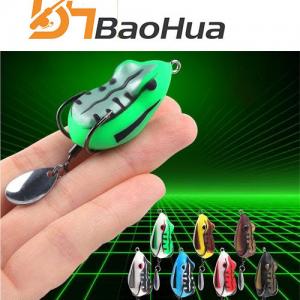 High Quality 40mm 6.5g Skirt Fishing Soft Lure Topwater Frog Floating Bass Lures for Fishing ABS Plastic 3D Eyes Top Water