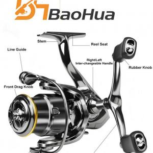 Full Metal Shallow Spool Double Rocker 5.2:1 Drag 8KG 7+1BB Saltwater Freshwater Spinning Fishing Reel Carp Catch Big Fish