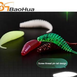Wholesale15pcs/bag 5colors Silicone Fishing Lure 50mm/0.8g Screw Soft Plastics Swim Baits Softlure Worm Lures for Bass