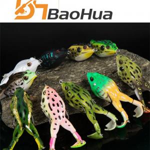 FREE SHIPPING! 90mm13g Soft Whopper Plopper Rotary Fin Topwater Fishing Frog Lure with carbon steel hooks